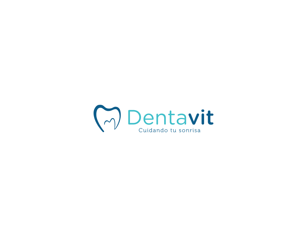 Dentavit full logotype with isotype, wordmark and tagline Cuidando tu sonrisa
