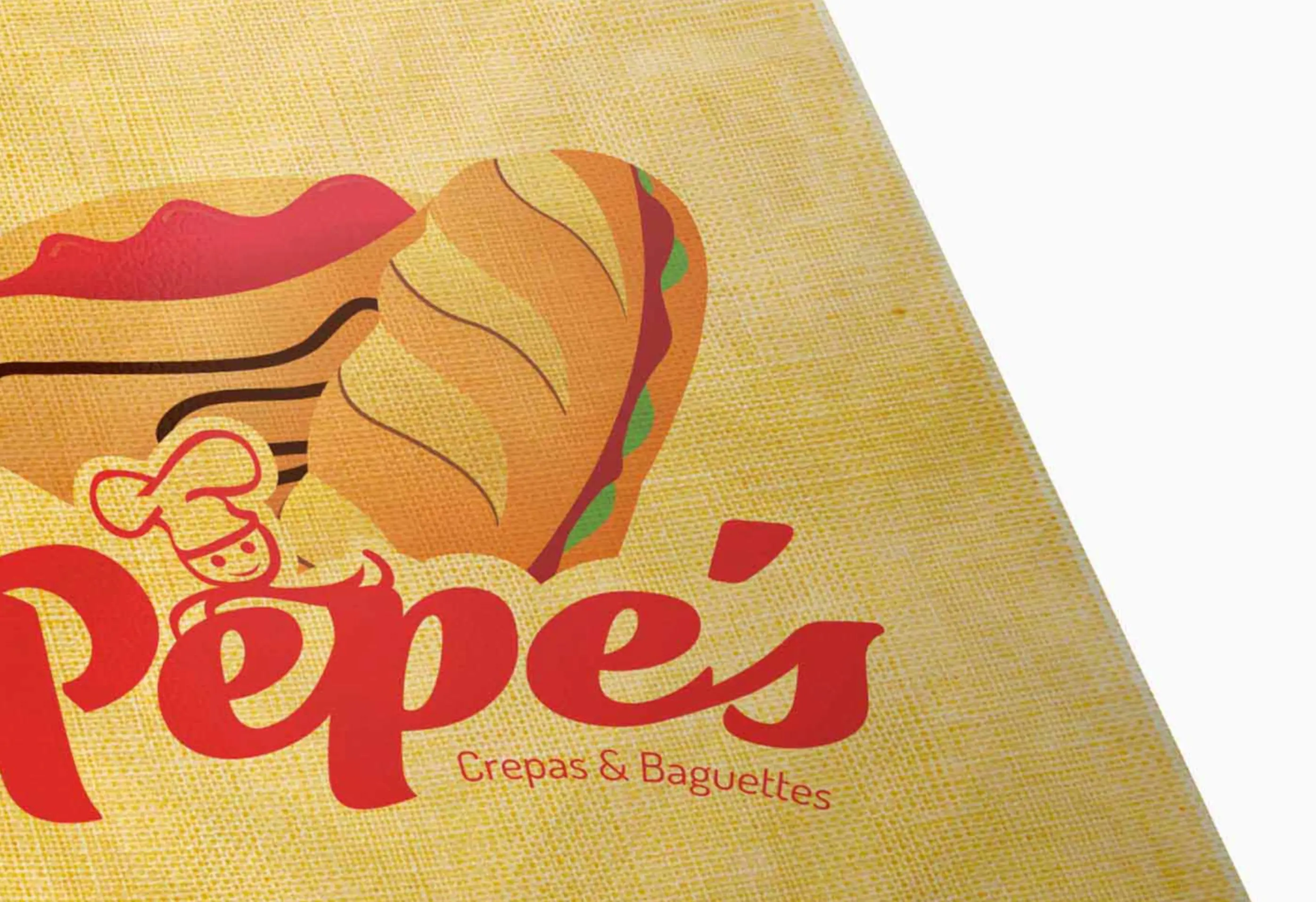 Pepe's menu cover design featuring textured background treatment